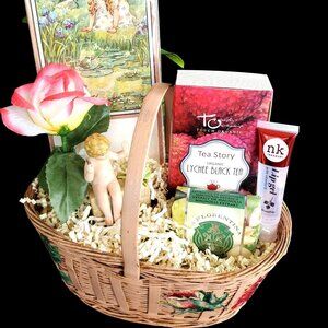 Gift Basket Antique Birthday Shabby Chic Decor Spa